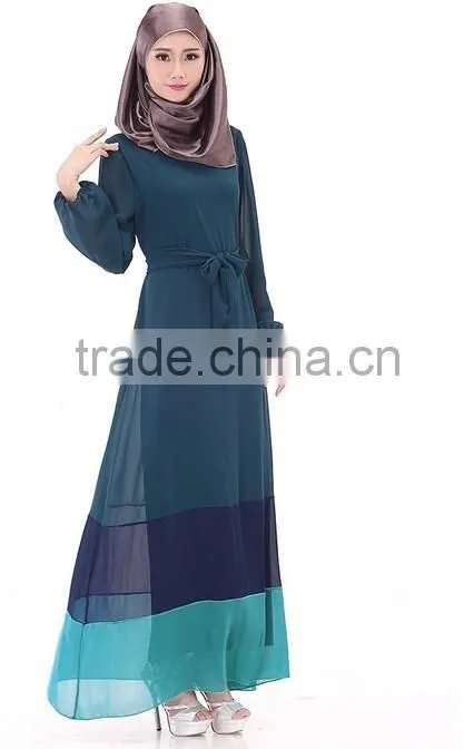 new fashion long sleeve hijab muslim long dress chiffon