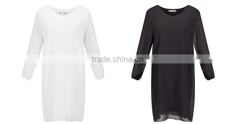 Maxnegio chiffon straight dress for ladies