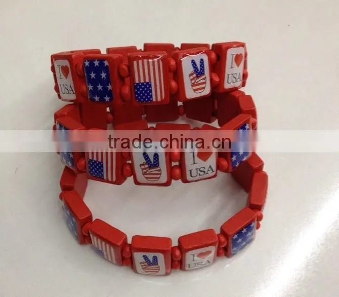 Popular enameled wooden jewelry bracelet with factory direct sale