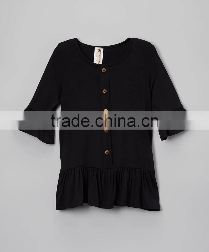 Girls dress 2017 summer new flare sleeve ruffle cotton children dress