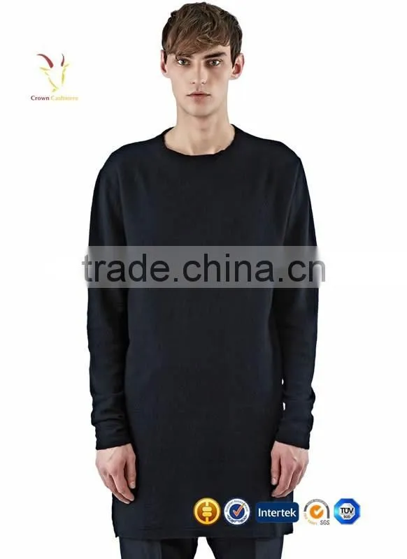 Men Knitted Cashmere Jumper Sweaters Black Cashmere Wool Pullover