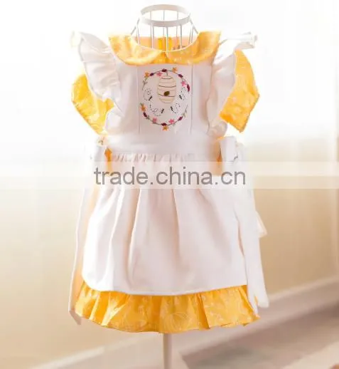 Wholesale Boutique Dress Little Girls Vintage Cotton Dress Pinafore Dress