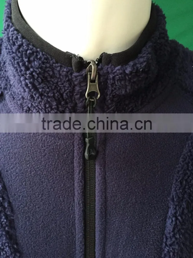 Men's windproof sweatshirt with 360gsm flannel fabric and zipper