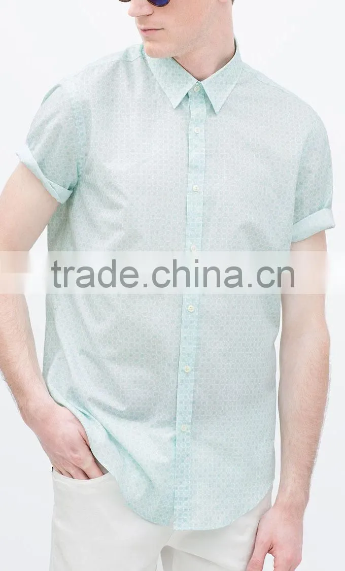 2015 wholesale shirt printing brand men shirts short sleeve popular design