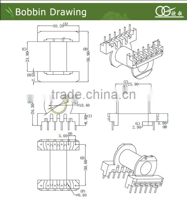 EC2834 plastic bobbin for transformer