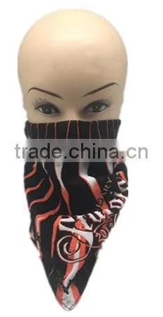 Black Bandana with Colorful Print Square Pattern Kerchief