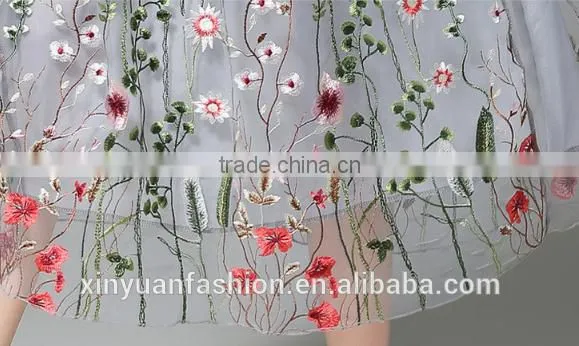 wholesale high quality hand embroidery designs for girls dress hollow section Sexy maxi dress