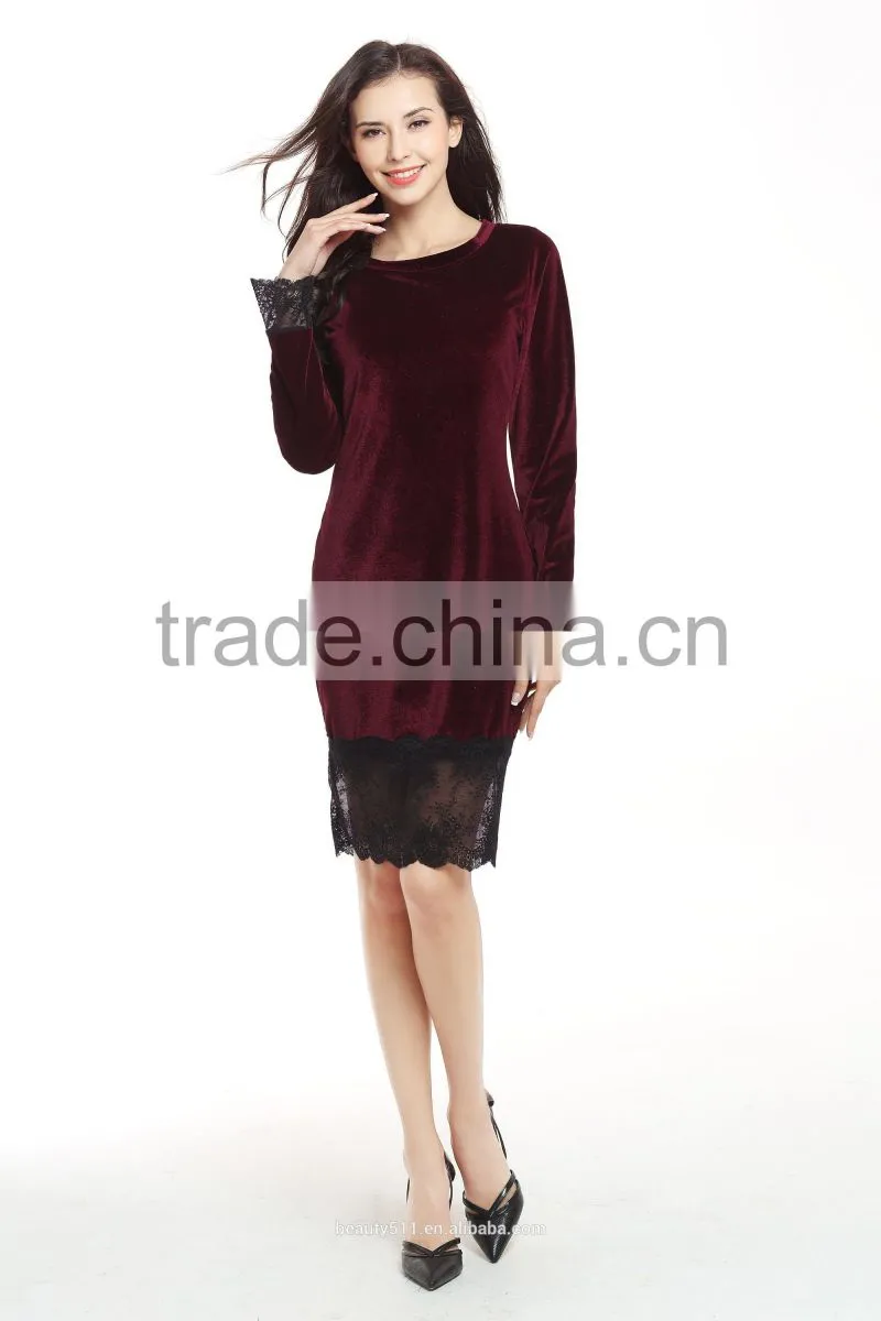 Girl Sexy Long Sleeve Round Neck Mini Bandage Dress SD14