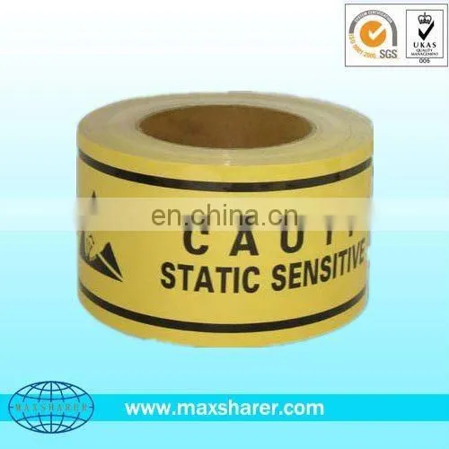 Yellow antistatic esd floor warning label