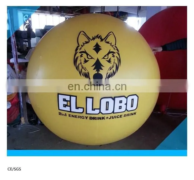 hot sale giant yellow color pvc helium balloon with logo printing