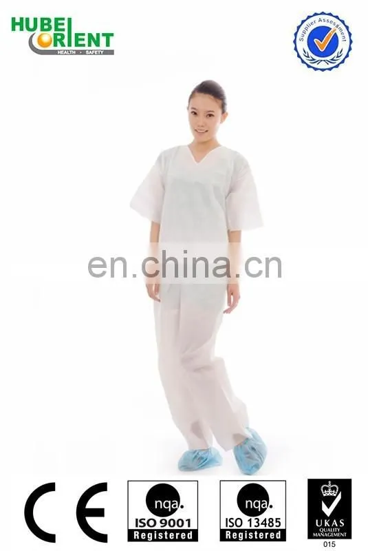 Sterile medical PP/SMS pajamas suite hospital short sleeve gown