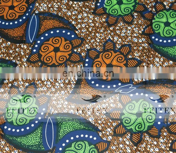 Hot selling Hollandais Wax african real wax in woven fabric factory price FEITEX