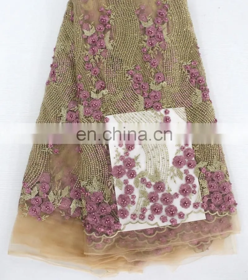 2016 china suppliers africanfrench beaded lace fabric ,wholesale tulle beaded lace fabric ,beaded lace ,tulle lace for wedding