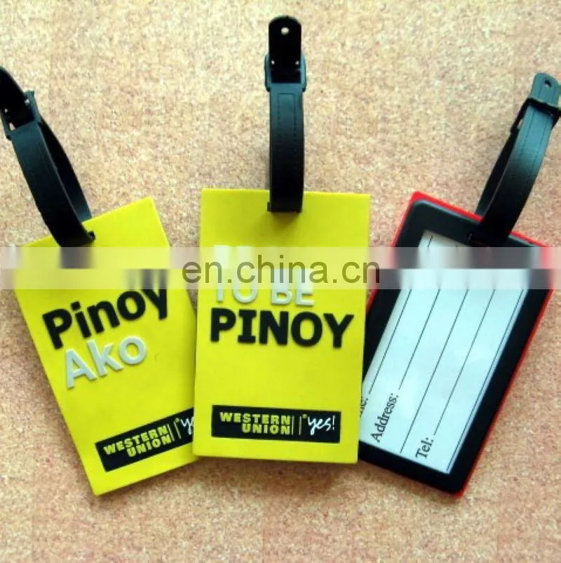 Custom any size and logo Pvc luggage tag, travel luggage tag