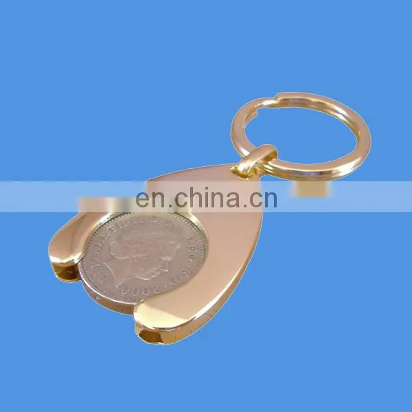 custom metal caddy coin, promotion trolley coin key chain