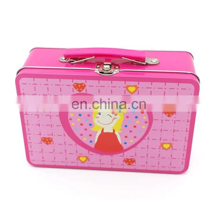 2015 fancy black wholesale plain tin lunch box/custom printed tin lunch box