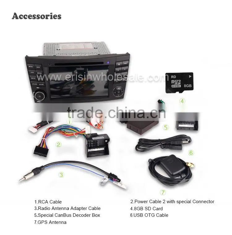 Erisin ES2501B 7" Touch Screen Car Radio with GPS Bluetooth 3G WiFi for Mercedes