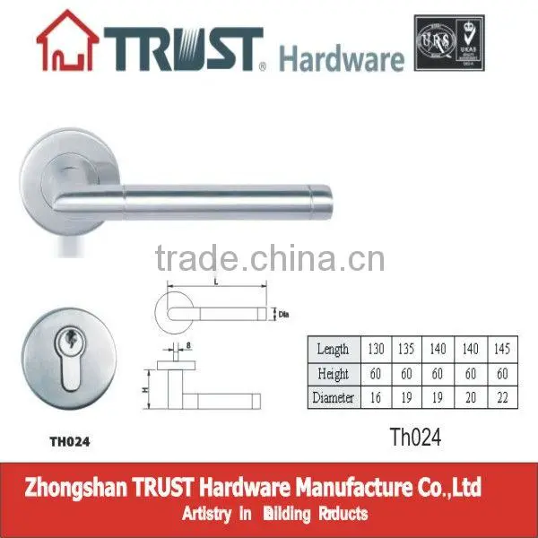 TH003:Stainless Steel Hollow Lever Handle with Escutcheon
