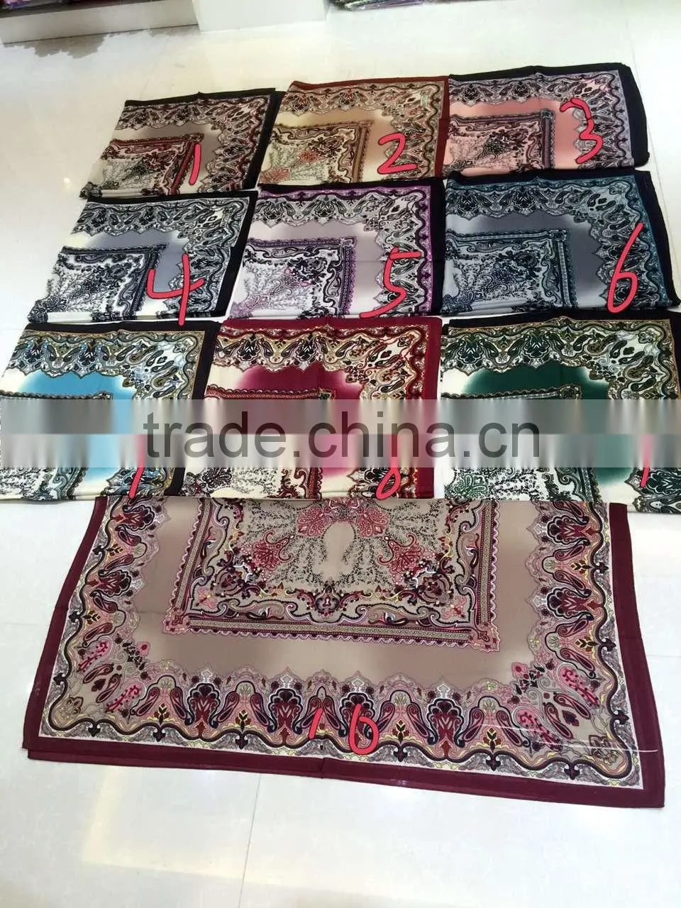 Popular silk muslim square scarf (Very beautiful,not slide)
