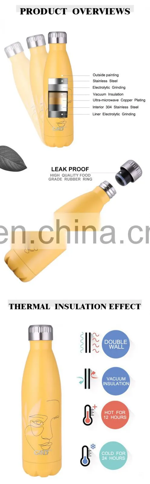 portable hiking modern travel outdoor beer hot sale stainless steel custom logo drinking bottle sublimation tumbler