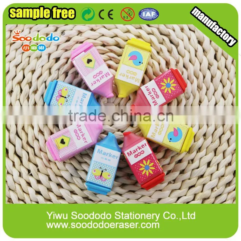 Fancy Fluorescent pen shaped 3D eraser