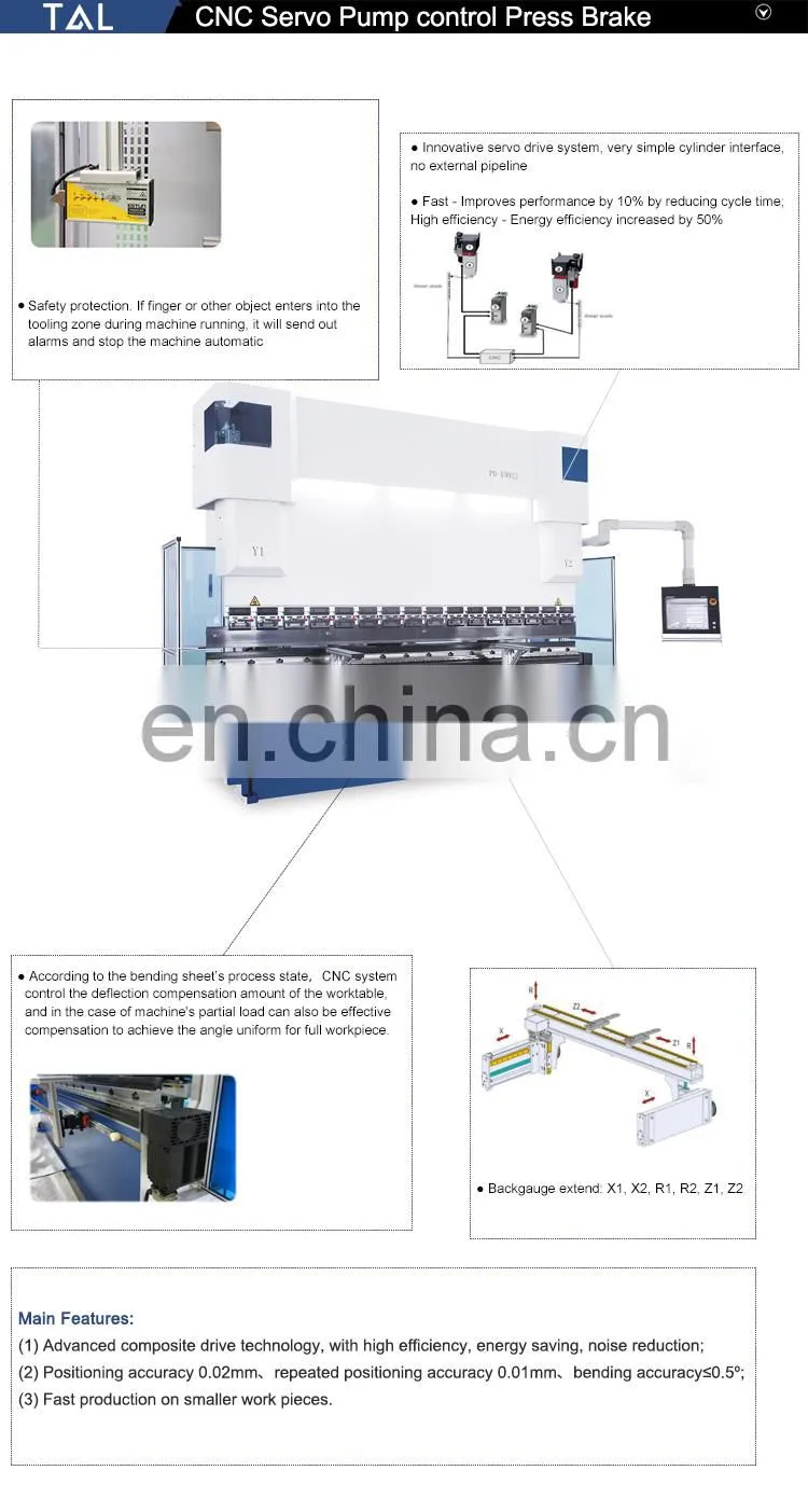 T&L Brand High Speed CNC Servo Hybrid Press Brake Machine Delem DA66T