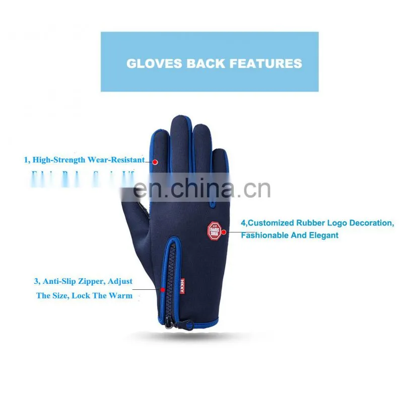 Wholesale Waterproof Gray neoprene fabric with touchscreen fingers outdoor sport diving protective glove