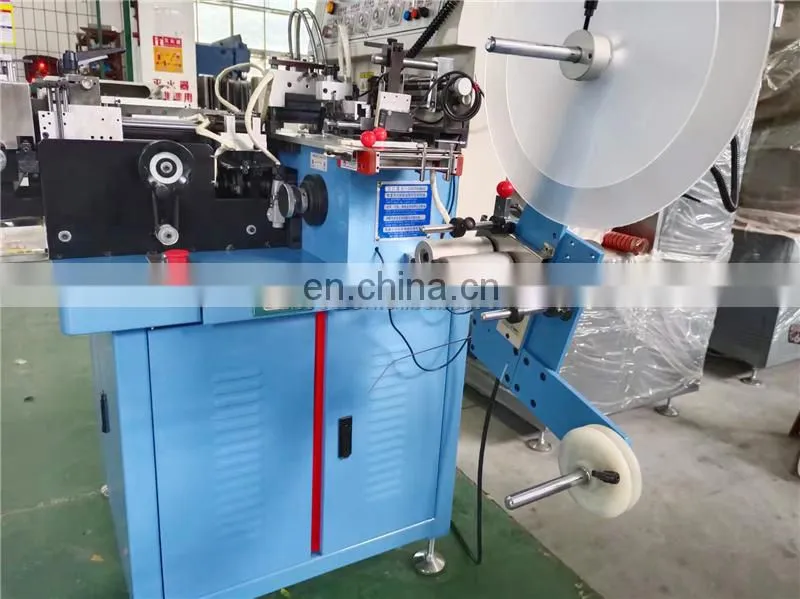 WS586 WING SINGA Automatic multi functional ribbon polyester satin fabric label cutting and folding machine with end mitre fold