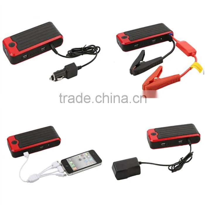 Dual usb port power bank car Jump Start car battery pack with LED