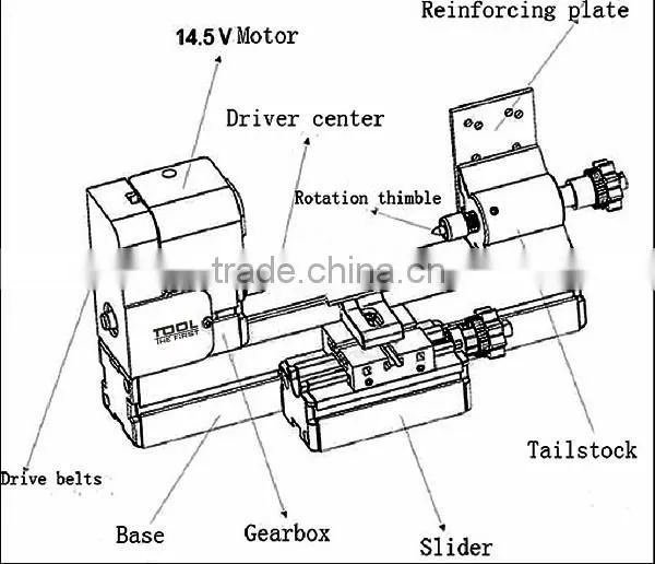 China supplier newest design 60w Mini Metal Wood-turning Lathe for hobby model maker