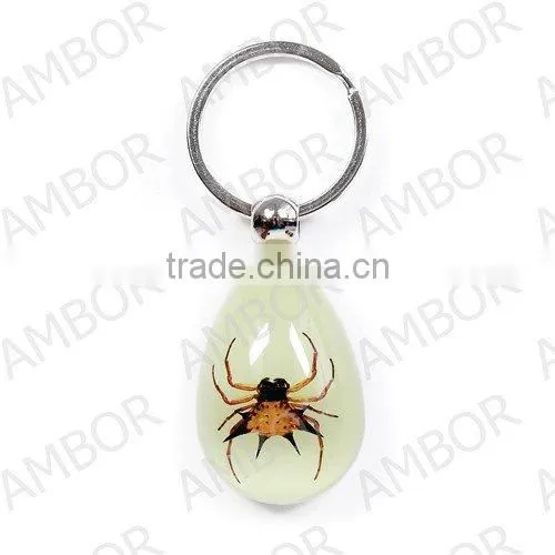 wholesale real flower and insect keychain promotional