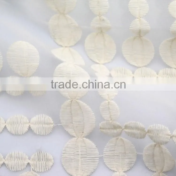 2016 newest design cream-coloured voile cotton embroidery bridal fabric for garment wholesale oversea