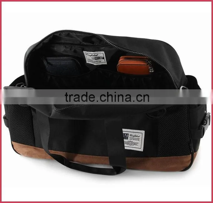 brand duffle bag travel duffel teeange cotton fabric with nubuck leather
