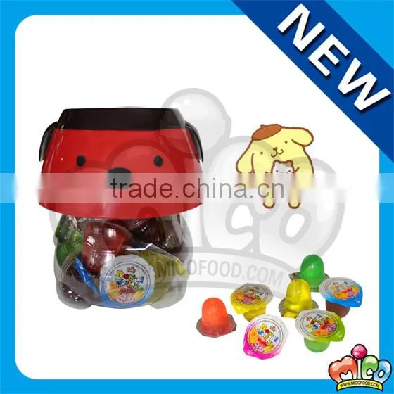 fruit jelly in pudding dog jar