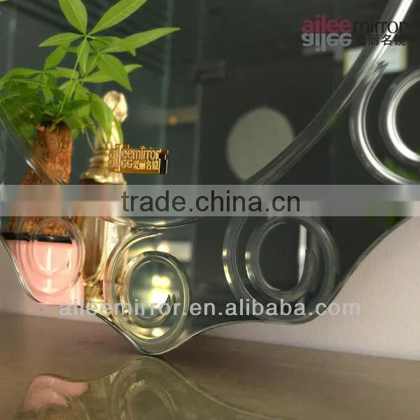 Bathroom silver mirror irregular shape wall shower mirror