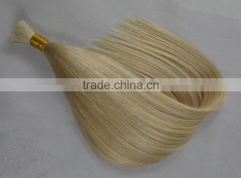 Europea virgin hair bows bulk, blonde remy hair for weaving