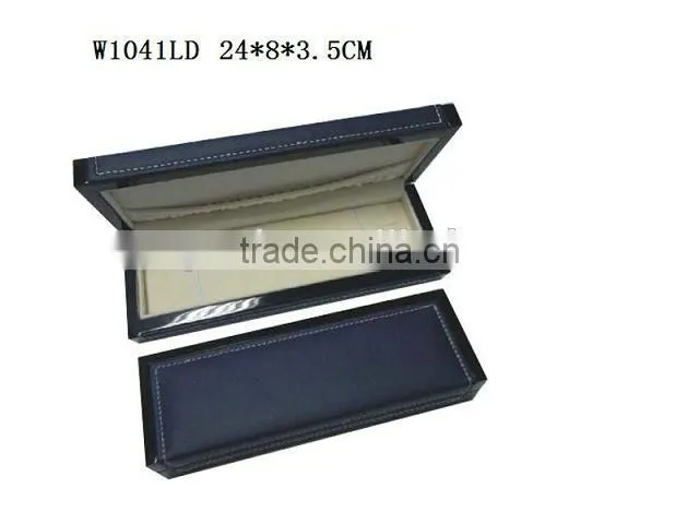 W1041RM Whosale Ring Jewelry Wooden Box High Glossy With PU leather stitching on top