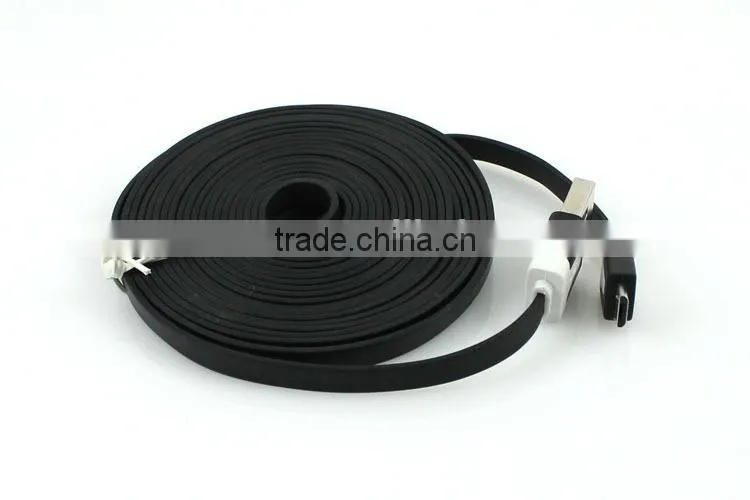 Flat Coloful micro usb cable,For Samsung usb 5pin cable