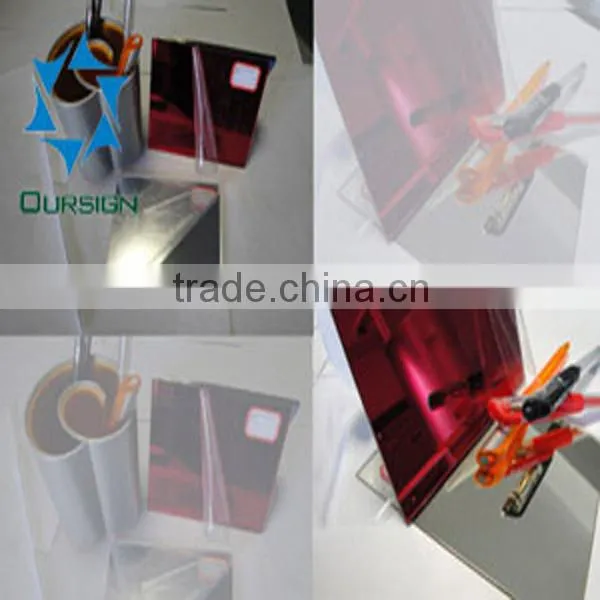 PS mirror sheet for advertising display