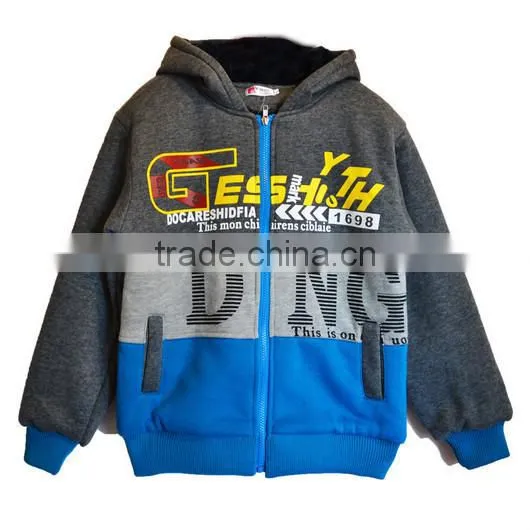 Kids zip hooded winter outwear sweatshirt