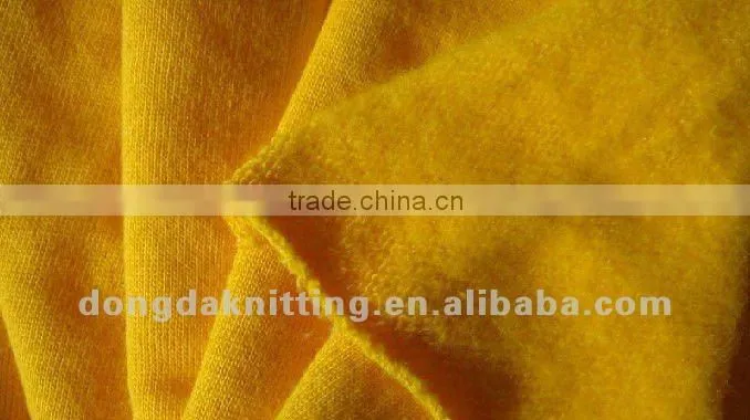 32S 100% cotton one side brushed fleece knitted fabric