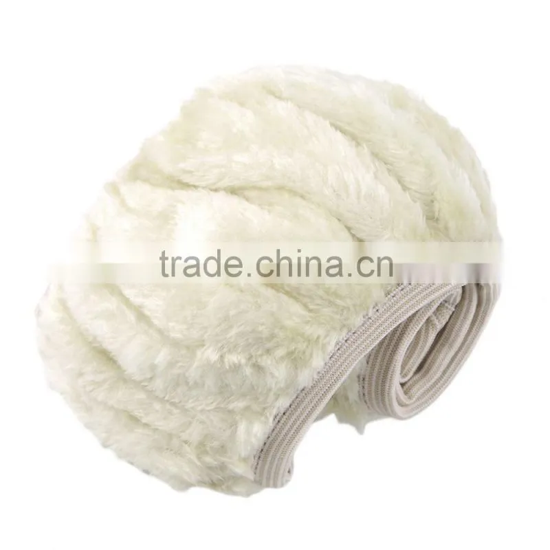 Charm Warm Long Wool Fur Plush car Steering Wheel Cover woolen Car Handbrake Accessory