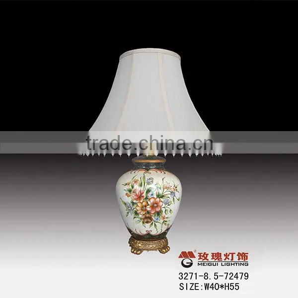 Chinese lamp with shade resin base