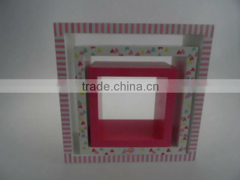 set of 3 MDF colorful wall shelf wall cubes wall cube shelves