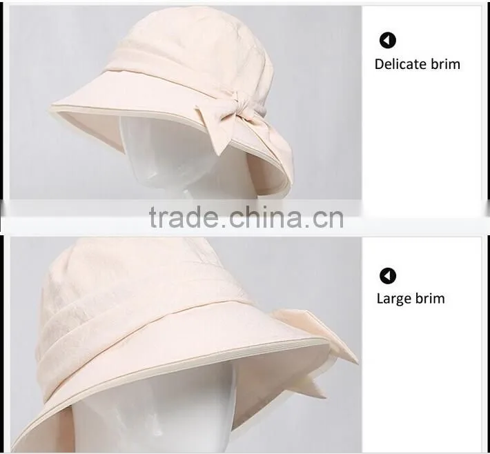 Factory Wholesale Summer Sun Hat Fashion Women Beret With Bowknot Design