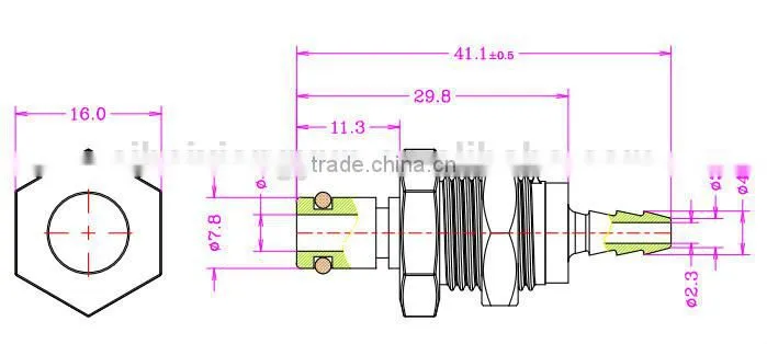 1/8" POM/EPDM coupler-Panel mounting IM1602PH Male