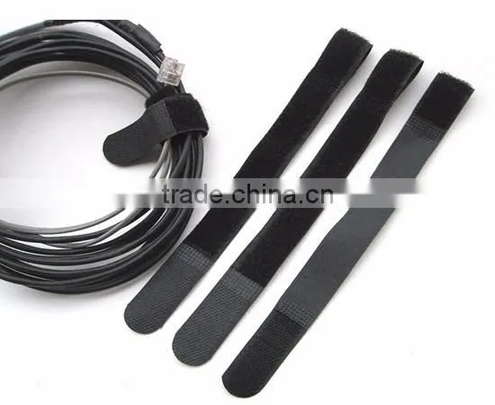 Black Reusable Hook And Loop Tape Cable Ties Tidy Straps Organiser