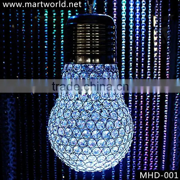 High quality lighting crystal bulb,crystal hanging bulb, crystal chandelier for wedding decoration(MHD-001)