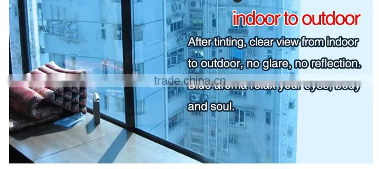Safety Privacy Blue and Silver Building Film Similar to Llumar Window Film