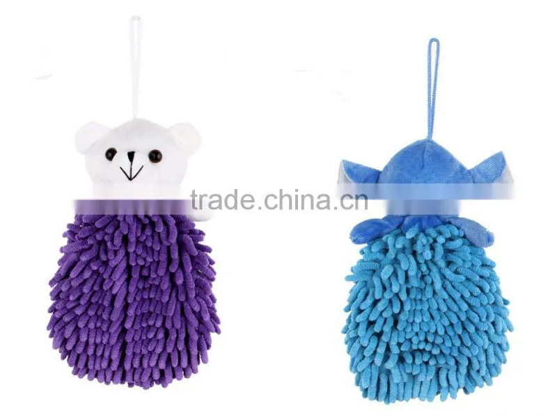 2015 good sale chenille cartoon animal hand towel